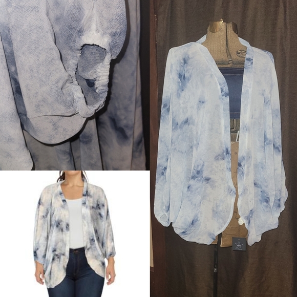 Area Stars Open Front Sheer Kimono Blue O/S New with tag - Picture 8 of 8